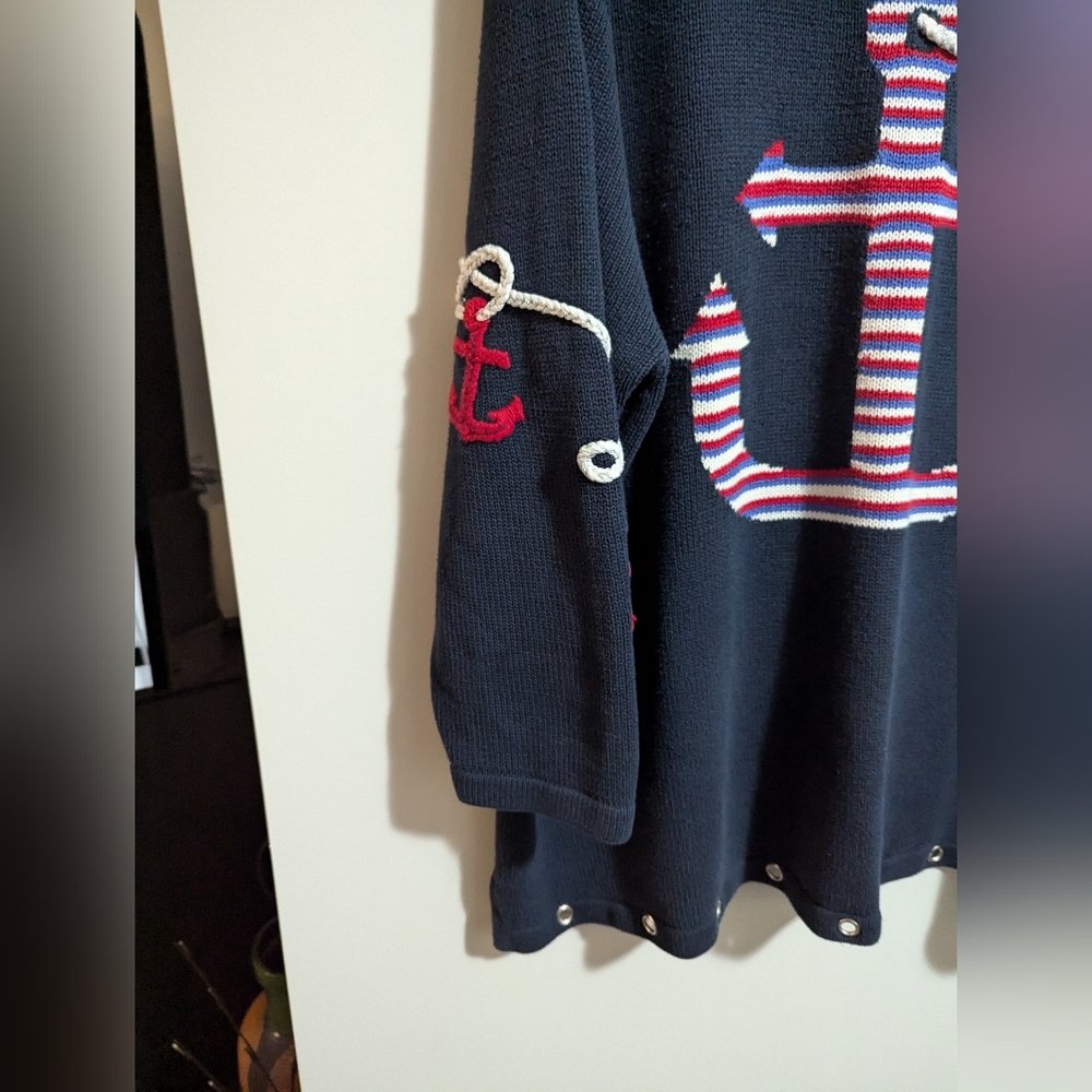 - - The Quacker Factory Tunic Length Sweater. Nautical theme (Anchors). Si… - Picture 5 of 8